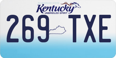 KY license plate 269TXE