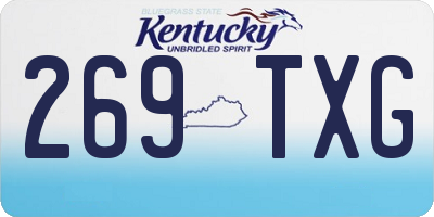 KY license plate 269TXG