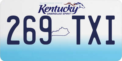 KY license plate 269TXI