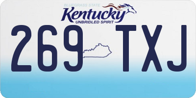 KY license plate 269TXJ