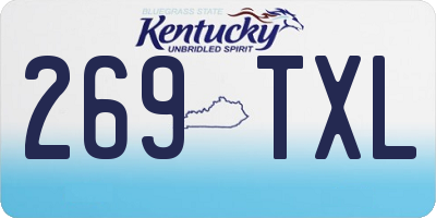 KY license plate 269TXL