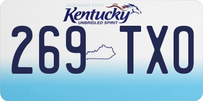 KY license plate 269TXO