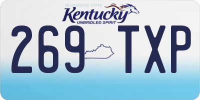 KY license plate 269TXP