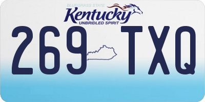 KY license plate 269TXQ