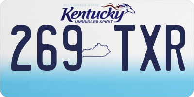 KY license plate 269TXR