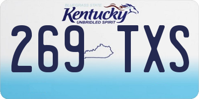 KY license plate 269TXS