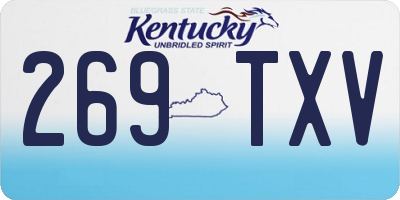 KY license plate 269TXV