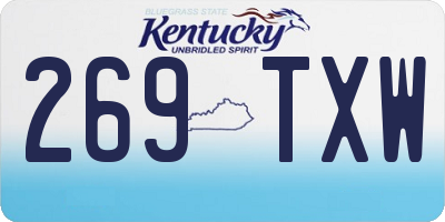 KY license plate 269TXW