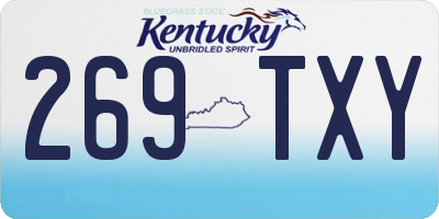 KY license plate 269TXY