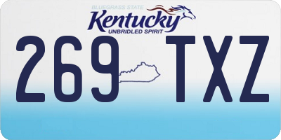 KY license plate 269TXZ