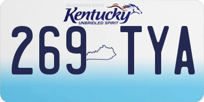 KY license plate 269TYA