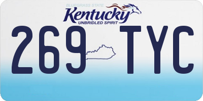 KY license plate 269TYC