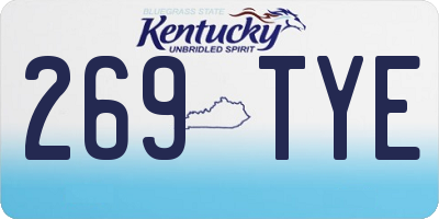 KY license plate 269TYE