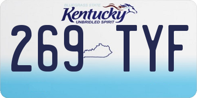 KY license plate 269TYF