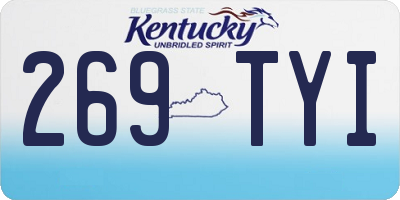 KY license plate 269TYI