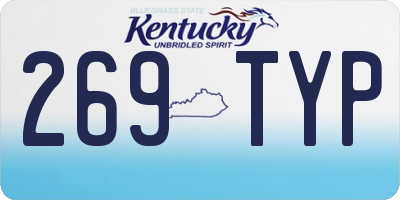 KY license plate 269TYP