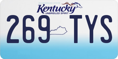 KY license plate 269TYS