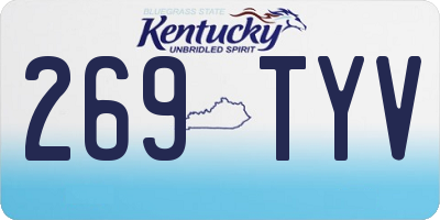KY license plate 269TYV