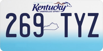 KY license plate 269TYZ