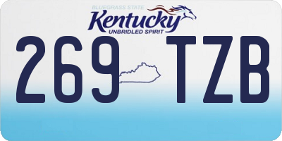 KY license plate 269TZB