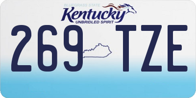 KY license plate 269TZE