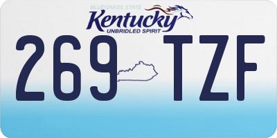 KY license plate 269TZF