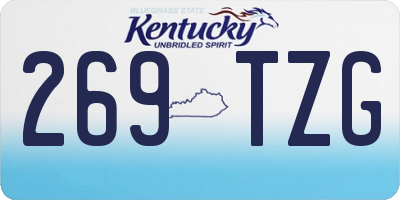 KY license plate 269TZG
