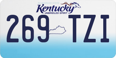 KY license plate 269TZI