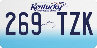 KY license plate 269TZK