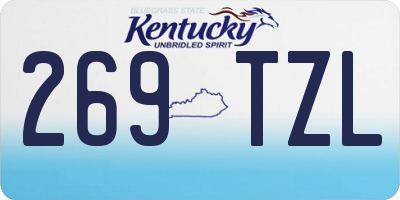 KY license plate 269TZL