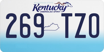 KY license plate 269TZO