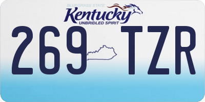 KY license plate 269TZR