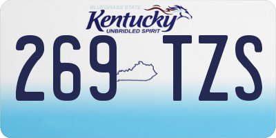 KY license plate 269TZS
