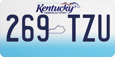 KY license plate 269TZU