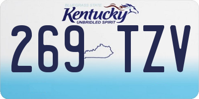 KY license plate 269TZV