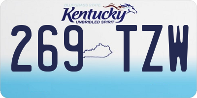 KY license plate 269TZW