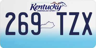 KY license plate 269TZX