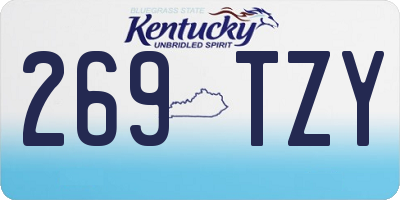 KY license plate 269TZY