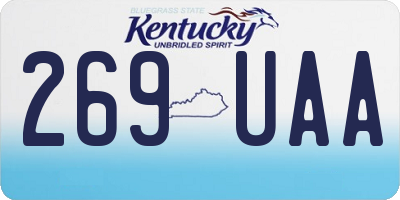 KY license plate 269UAA