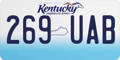 KY license plate 269UAB