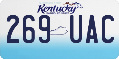 KY license plate 269UAC