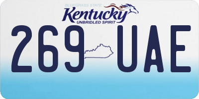 KY license plate 269UAE