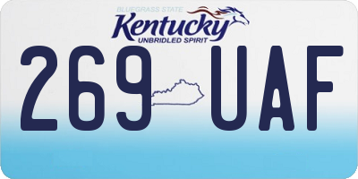 KY license plate 269UAF