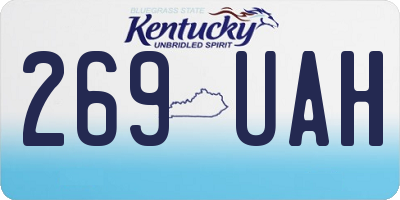 KY license plate 269UAH