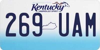 KY license plate 269UAM