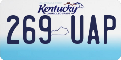 KY license plate 269UAP