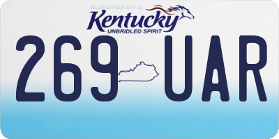 KY license plate 269UAR