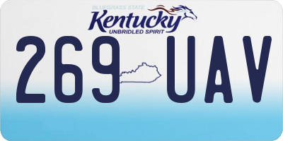 KY license plate 269UAV