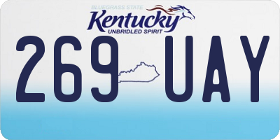 KY license plate 269UAY