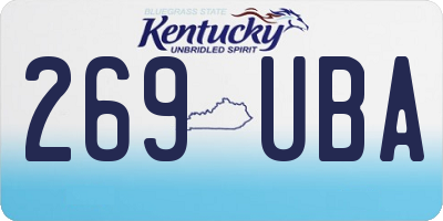 KY license plate 269UBA